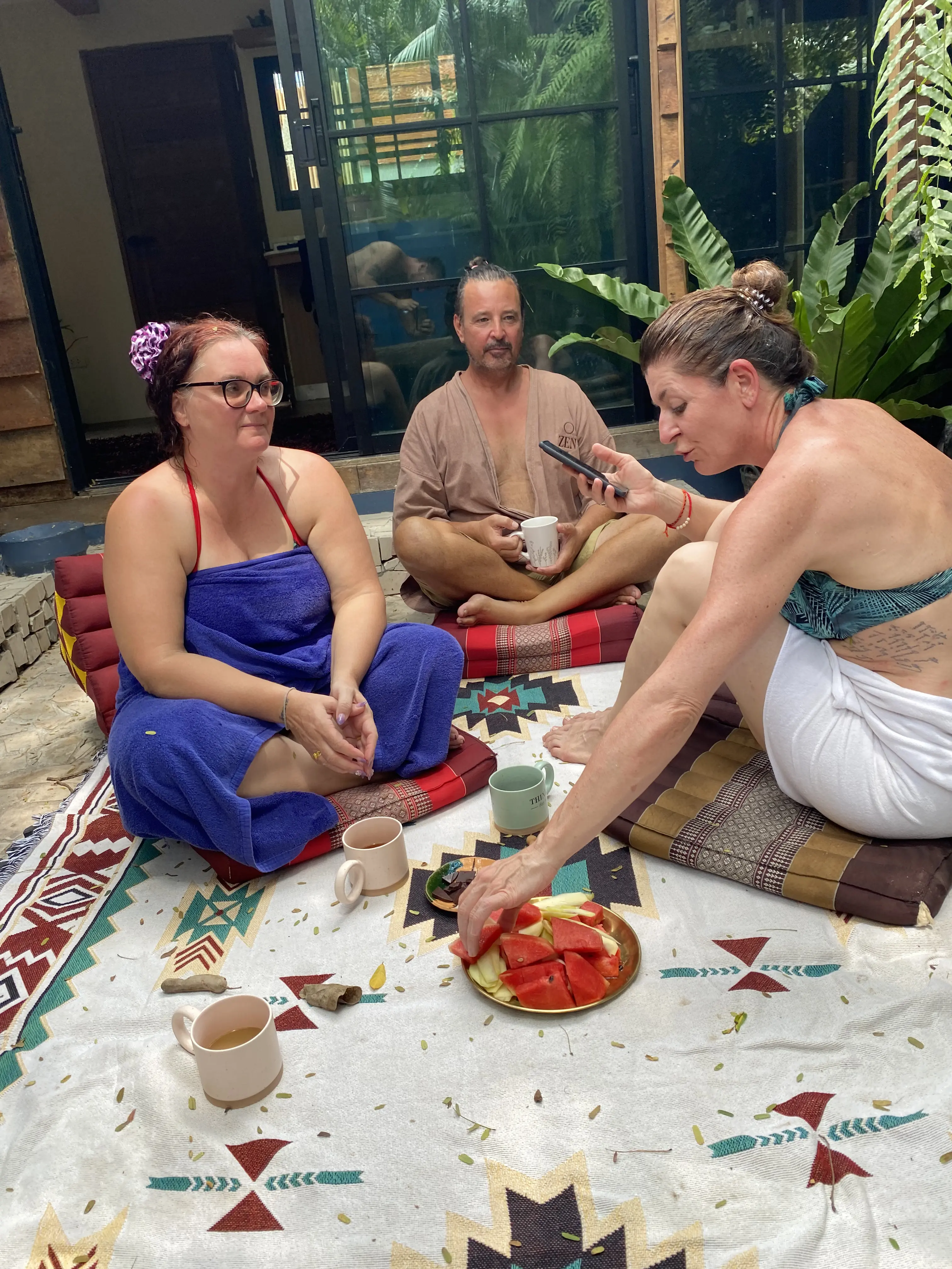 ZenPod members relaxing and connecting together